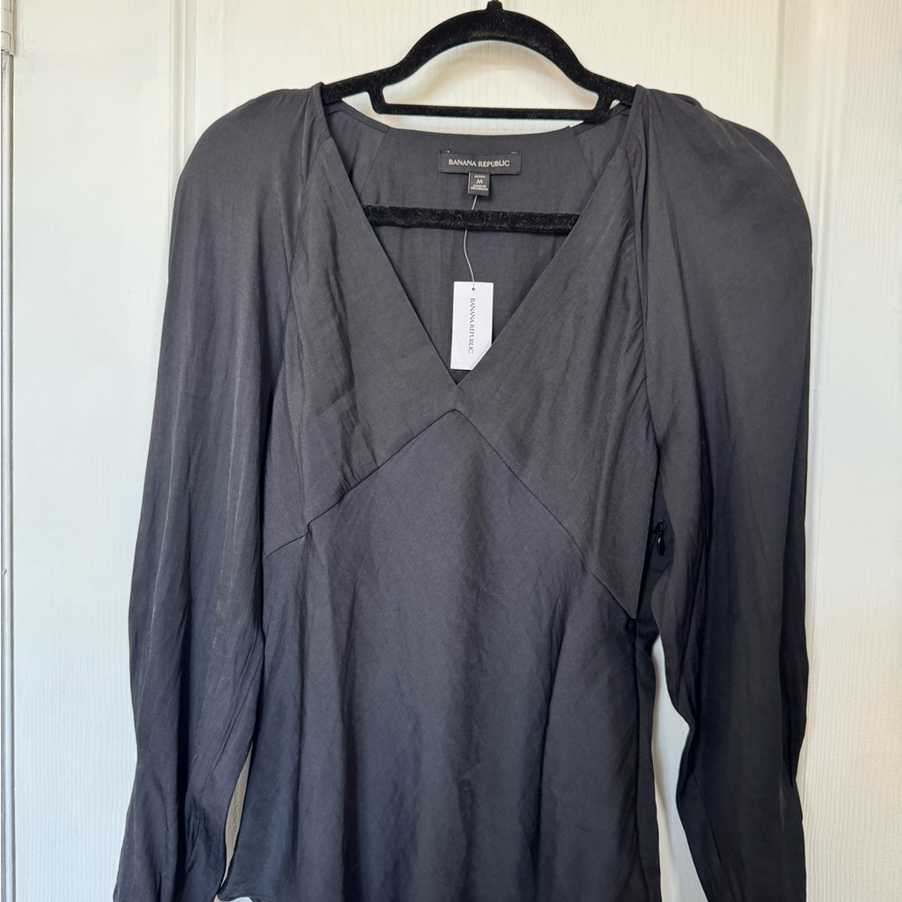 NWT Banana Republic Black Long Sleeve Blouse